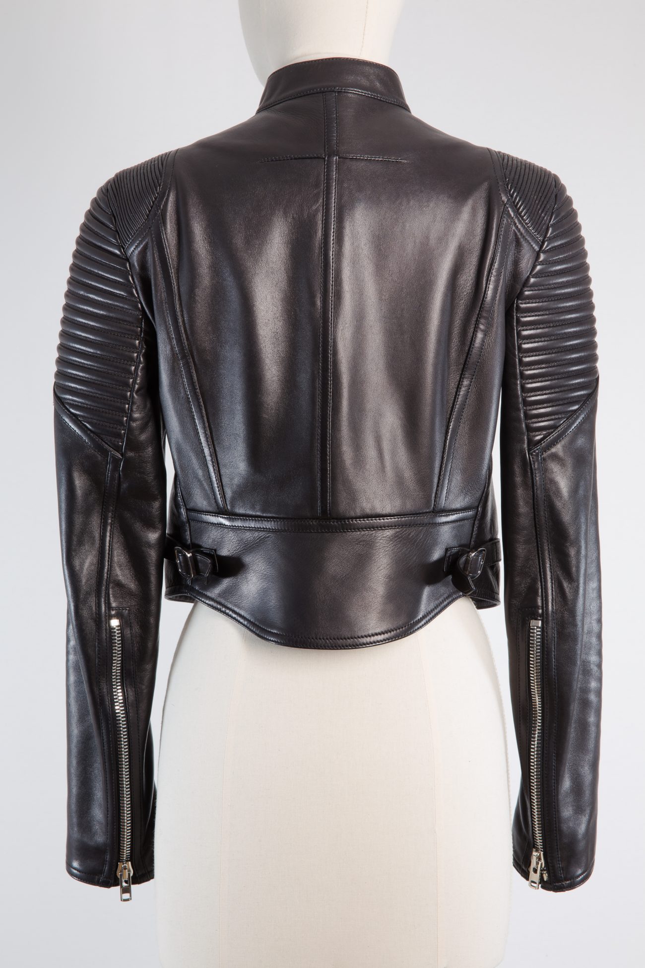 Balmain Cropped leather biker jacket