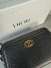 Christian Dior Black grained calfskin caro double pouch