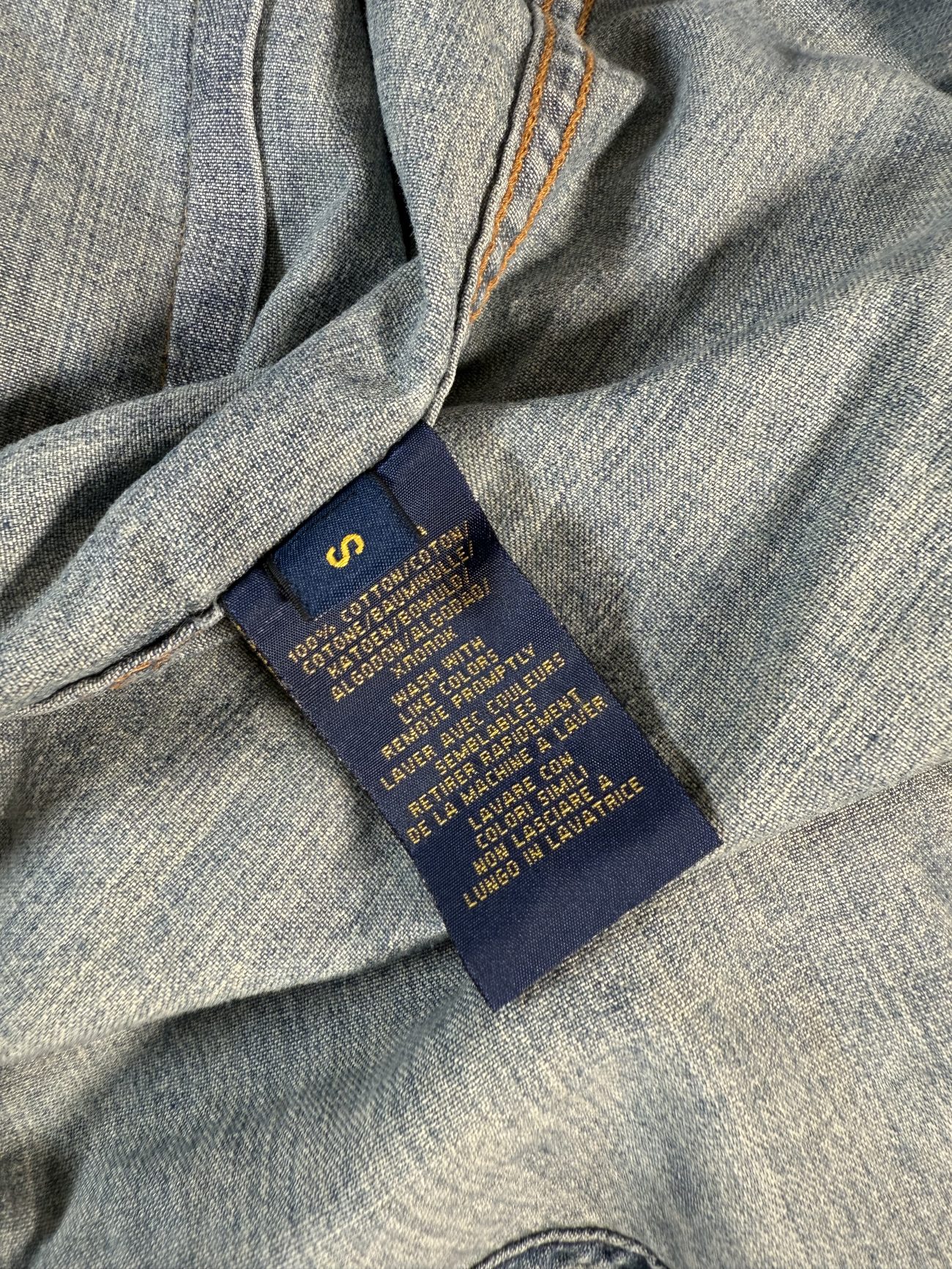 Ralph Lauren Washed denim shirt with pearlized snaps