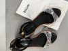 Pollini Leather & suede sandals with snakeskin print