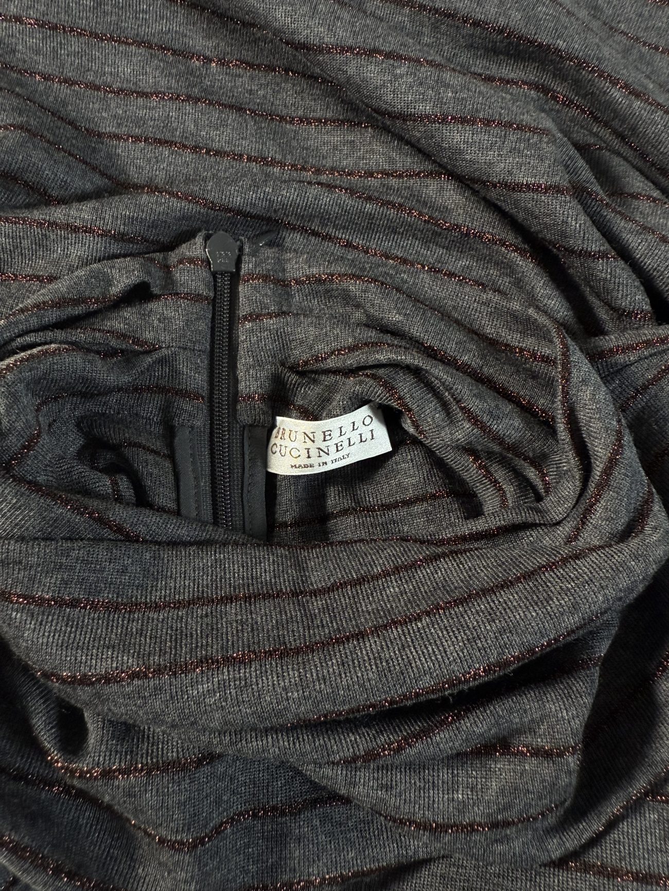 Brunello Cucinelli Wool turtleneck sweater with metallic thread