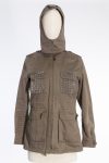 Philipp Plein Khaki camouflage jacket with crystal skull back, detachable lining and hood