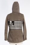 Philipp Plein Khaki camouflage jacket with crystal skull back, detachable lining and hood