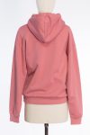 Celine Pink hoodie with white logo & kangaroo pocket