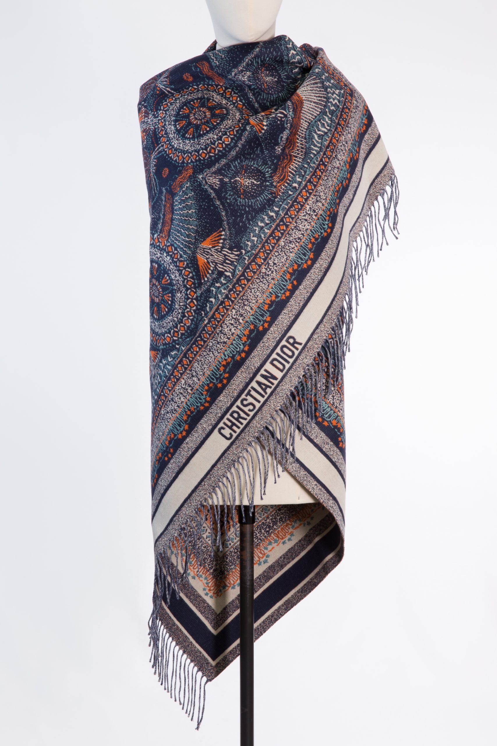 Christian Dior Multicolor Wool Shawl (137 × 143 cm) Christian Dior Multicolor Wool Shawl (137 × 143 cm)