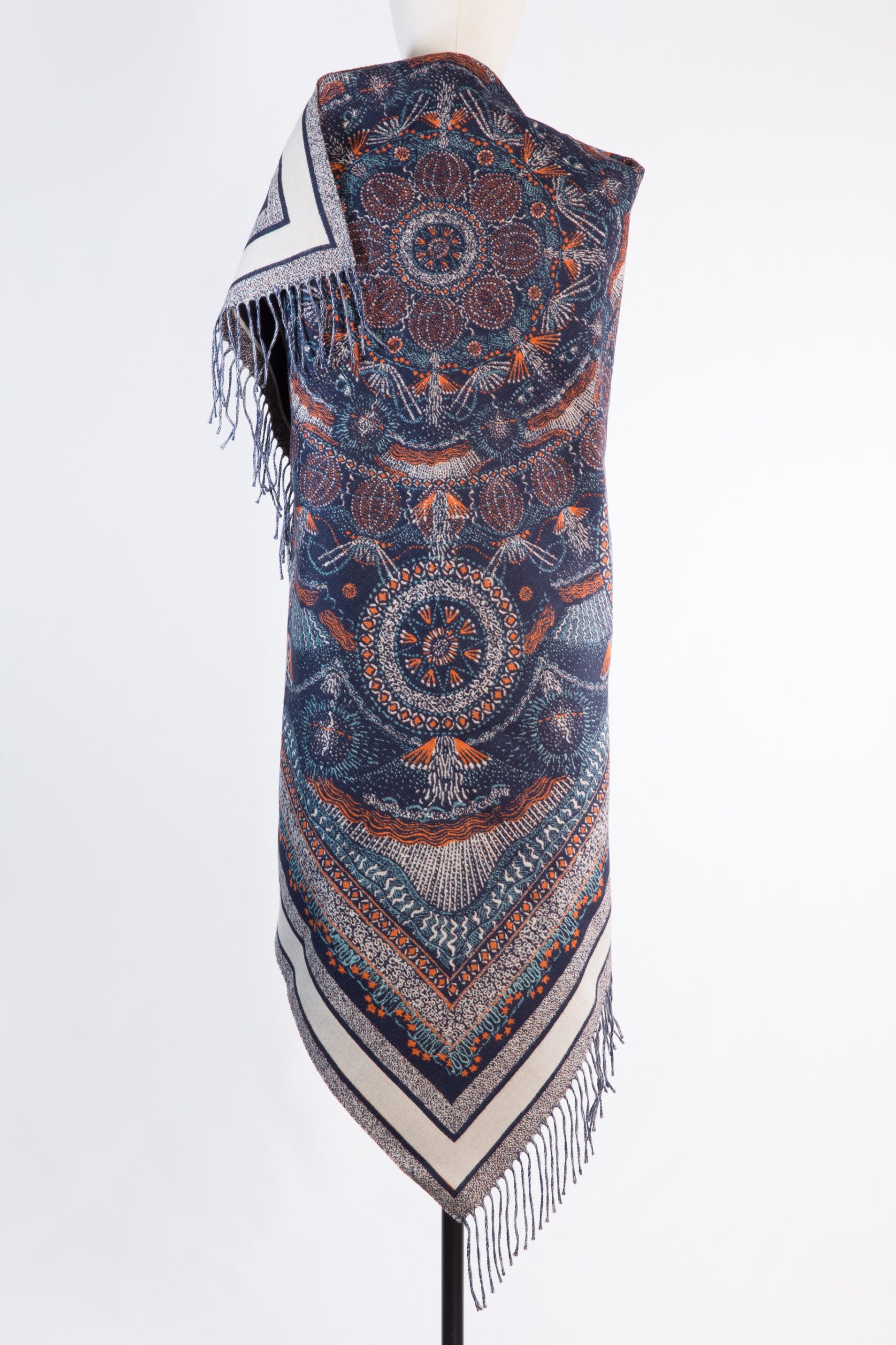 Christian Dior Multicolor Wool Shawl (137 × 143 cm) Christian Dior Multicolor Wool Shawl