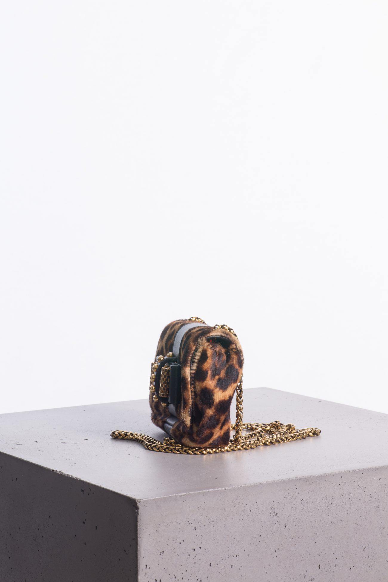 Christian Louboutin Leopard Mini Clutch with Golden Bow