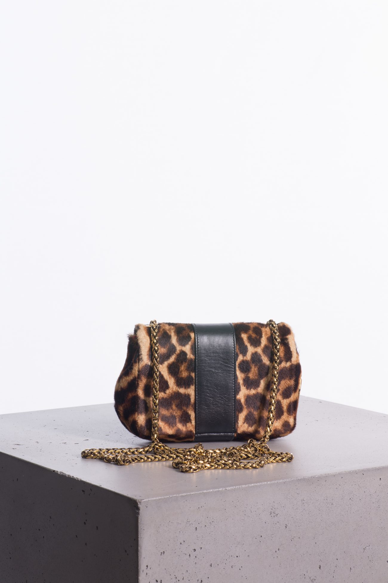 Christian Louboutin Leopard Mini Clutch with Golden Bow