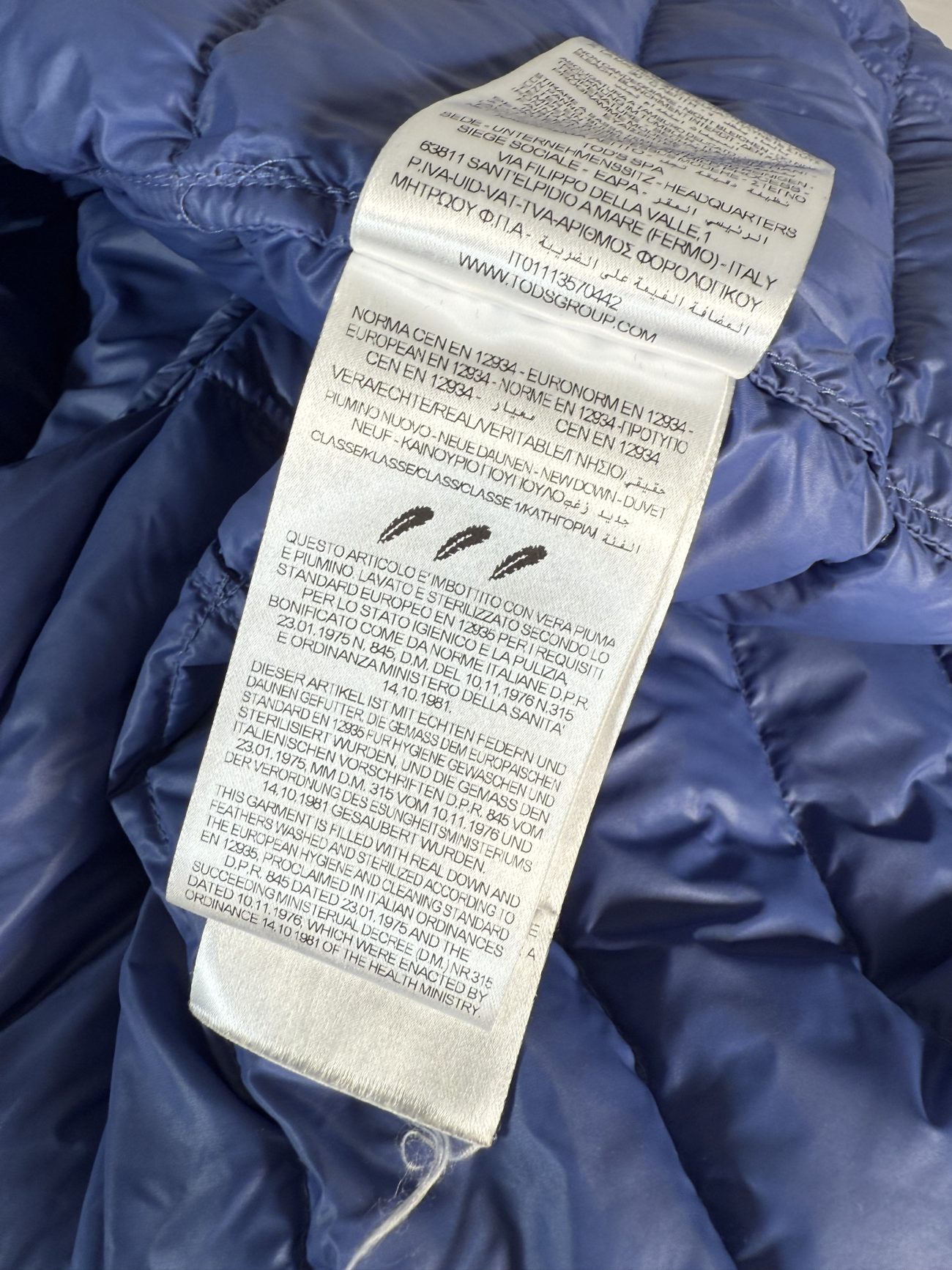 Hogan Lightweight Down Jacket in Cornflower Blue