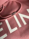 Celine Pink hoodie with white logo & kangaroo pocket