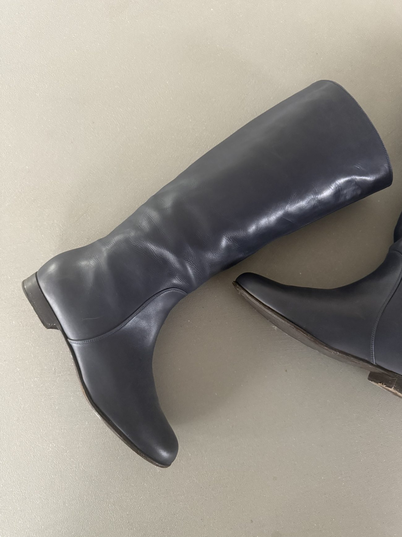 Sergio Rossi Blue Leather Knee-High Boots (Size 36.5)