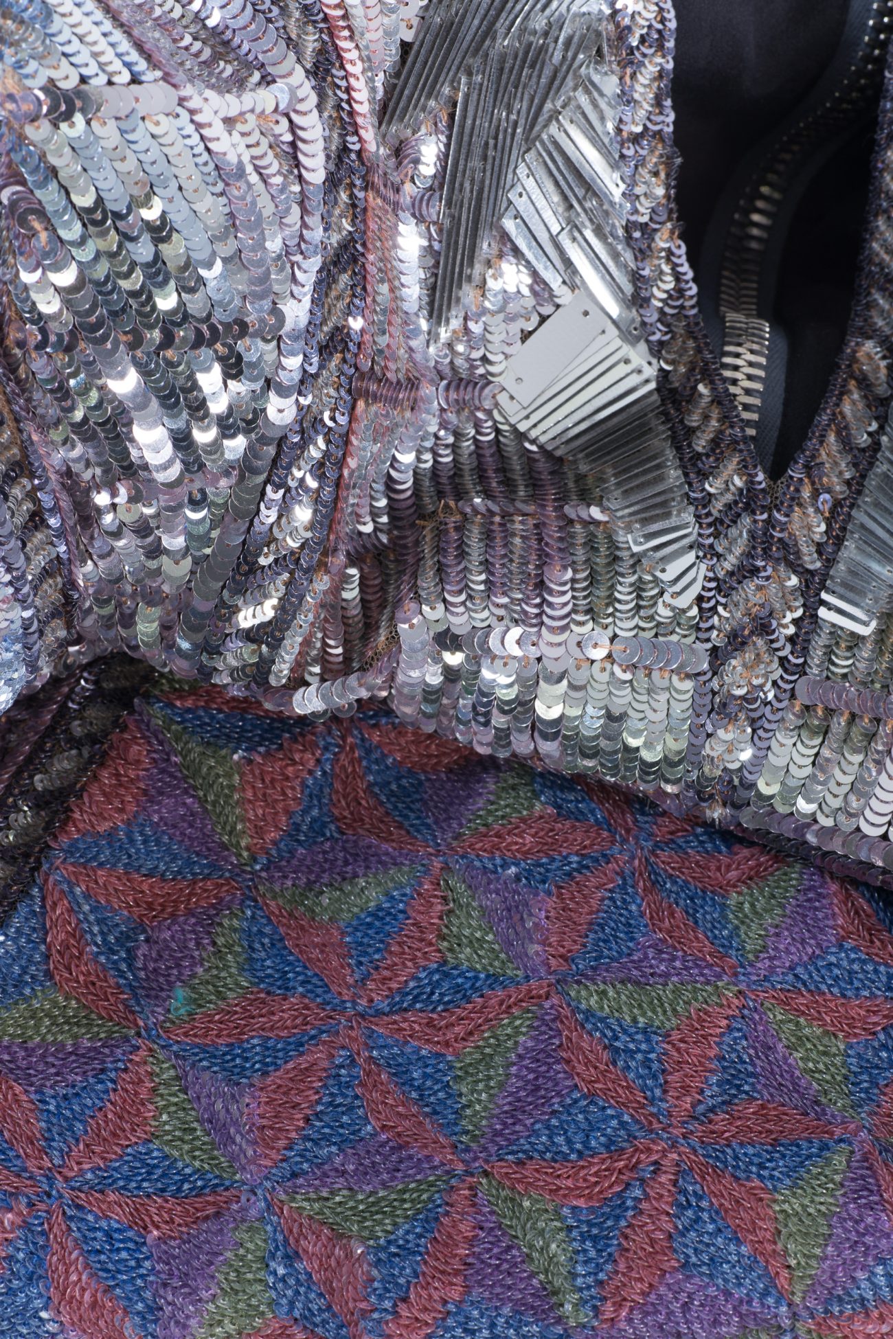 Embellished Silver Mini Dress by Balmain