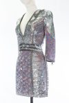 Embellished Silver Mini Dress by Balmain