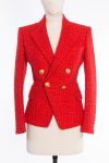 Classic Tailored Balmain Blazer in a Rare Brick-Red Hue