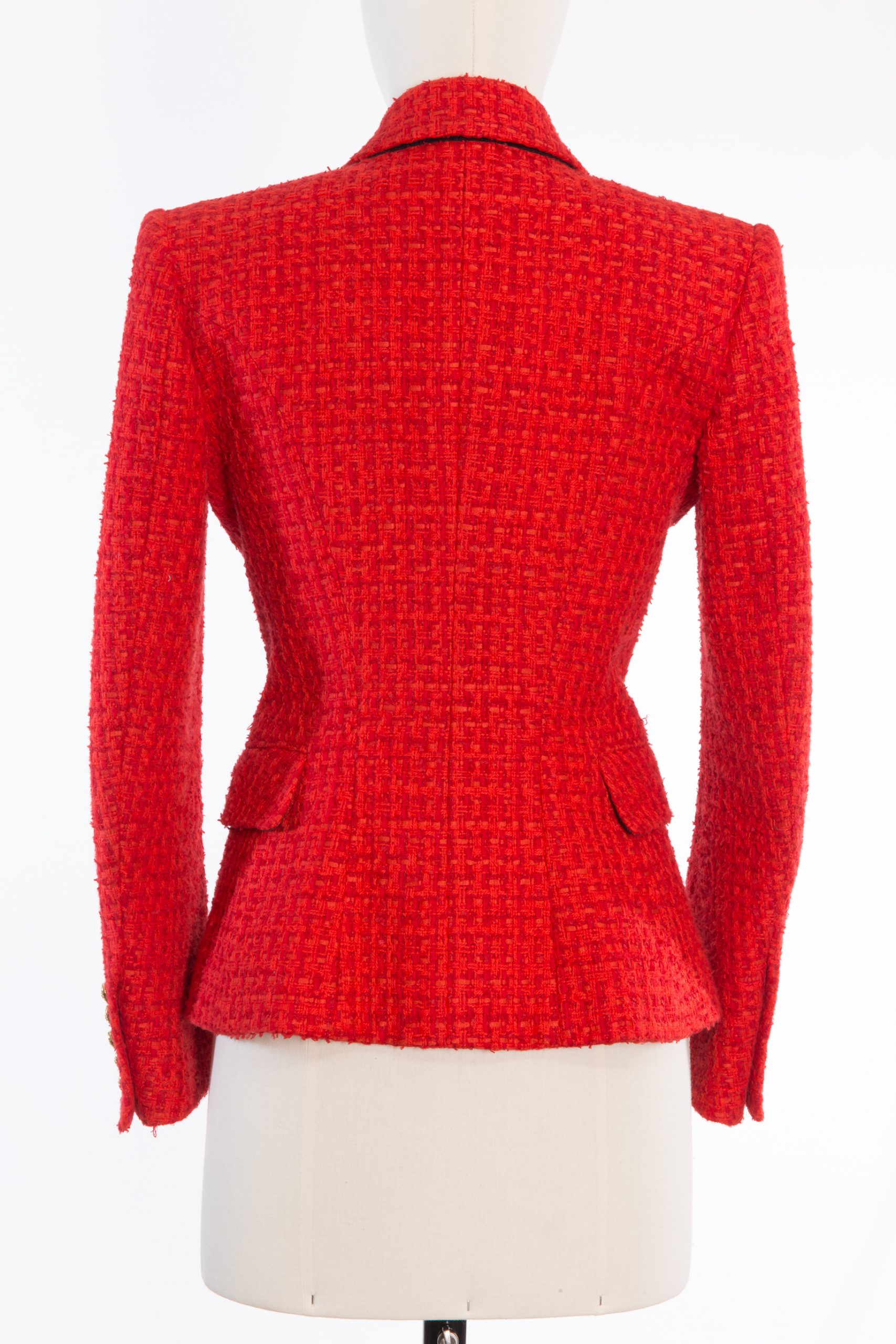 Classic Tailored Balmain Blazer in a Rare Brick-Red Hue