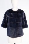 Yves SalomonLuxury dark-navy mink fur jacket with cashmere blend lining