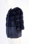 Yves SalomonLuxury dark-navy mink fur jacket with cashmere blend lining