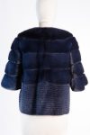 Yves SalomonLuxury dark-navy mink fur jacket with cashmere blend lining