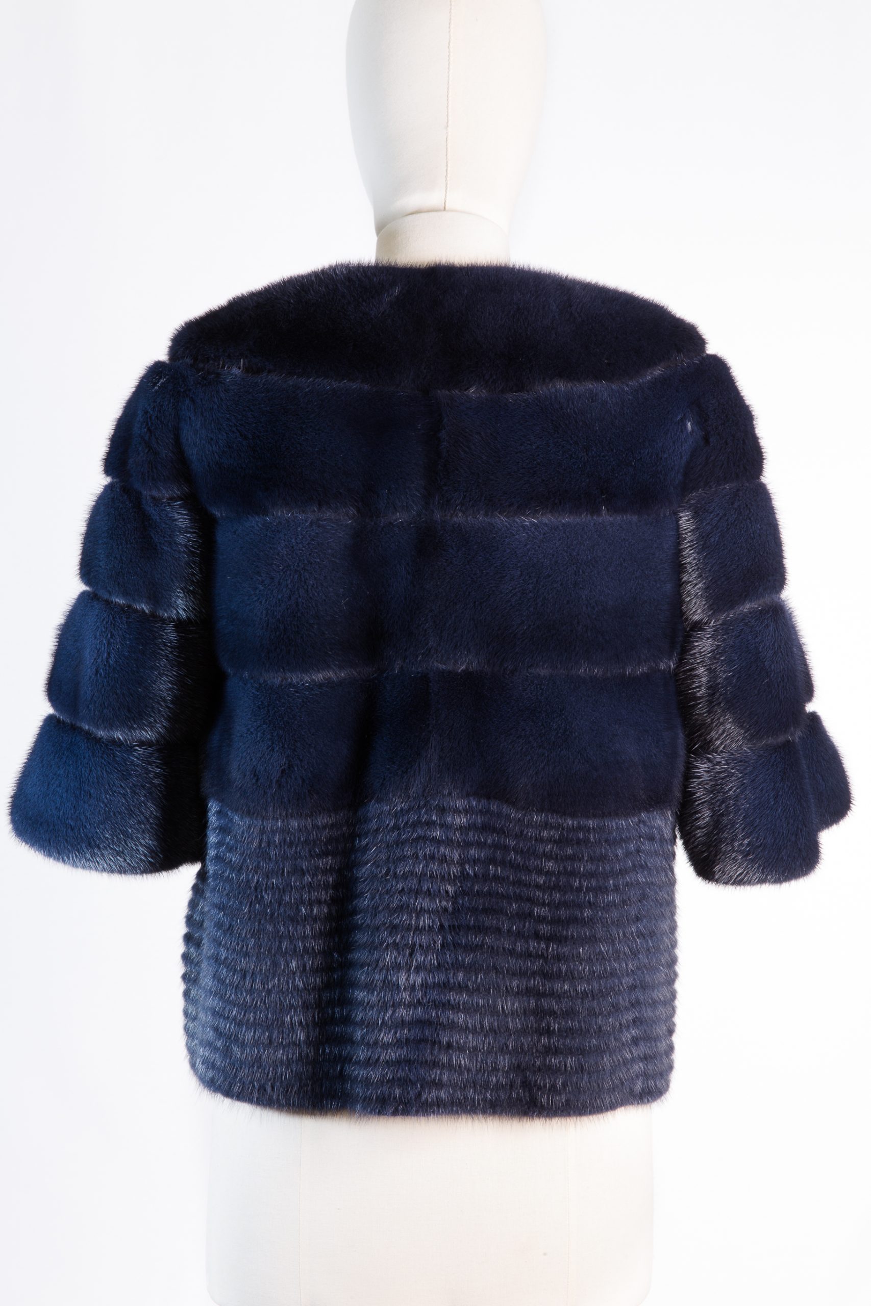 Yves SalomonLuxury dark-navy mink fur jacket with cashmere blend lining