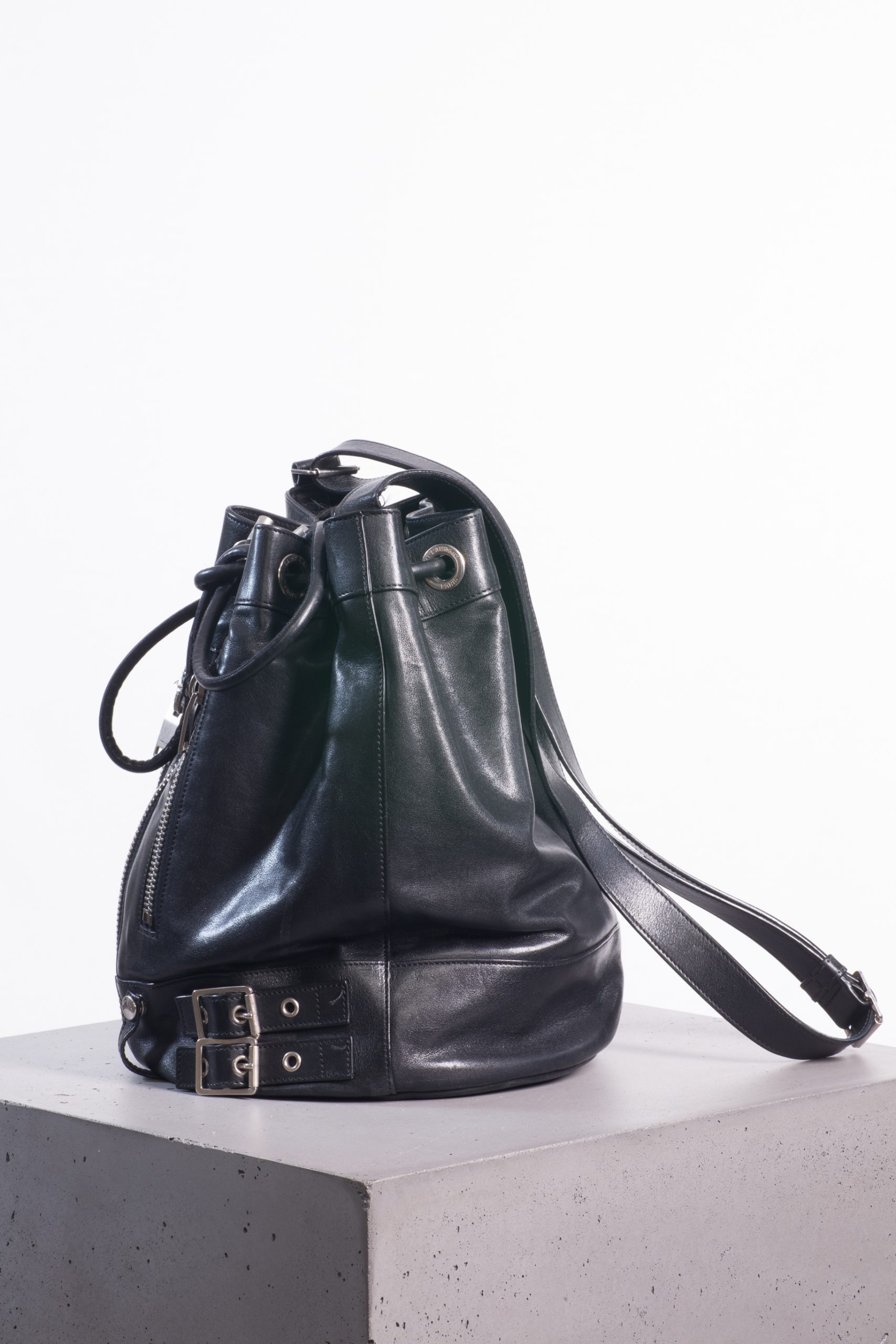 Saint Laurent Paris Black Leather Rider Bucket Bag Saint Laurent Paris Black Leather Rider Bucket Bag