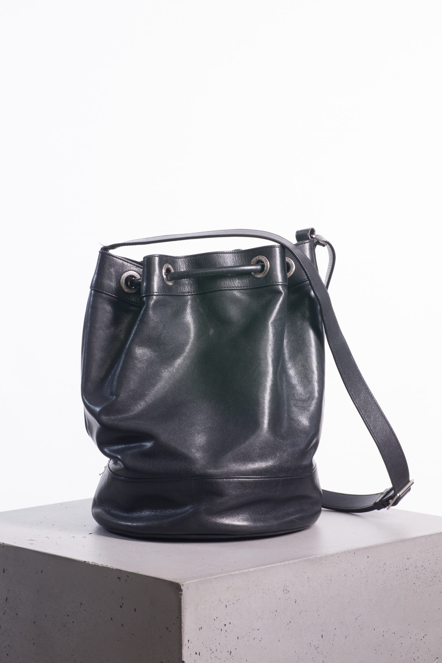 Saint Laurent Paris Black Leather Rider Bucket Bag Saint Laurent Paris Black Leather Rider Bucket Bag