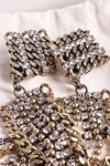 Alessandra Rich Crystal-Embellished Chain Drop Clip Earrings