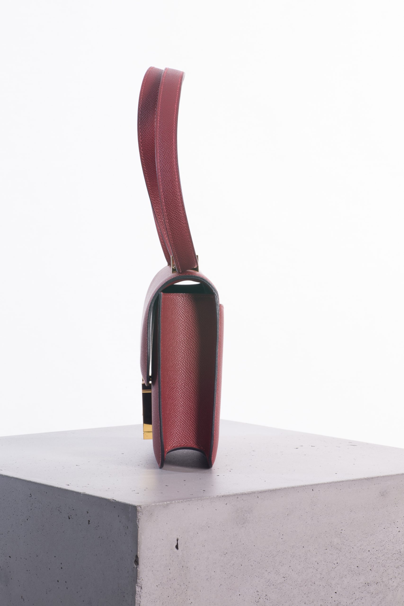 Hermes Constance burgundy epsom leather with gold hardware