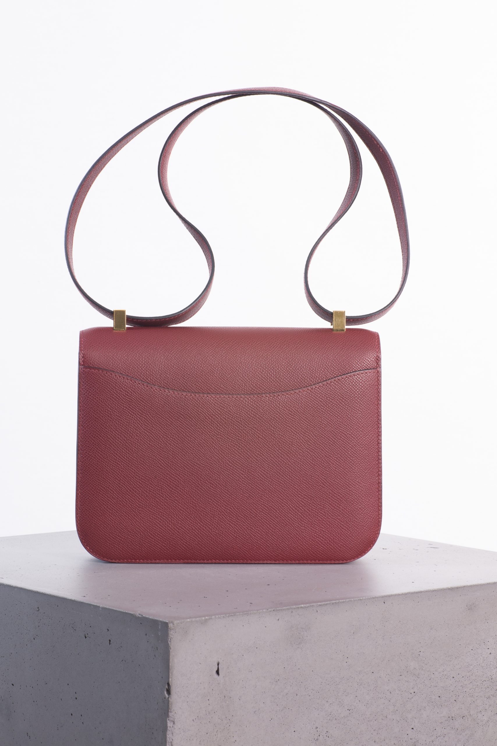 Hermes Constance burgundy epsom leather with gold hardware