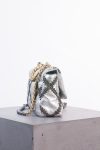 Chanel Metallic Calfskin Crochet Medium 19 Flap (Silver, 2021): Chanel Metallic Calfskin Crochet Medium 19 Flap (Silver, 2021):