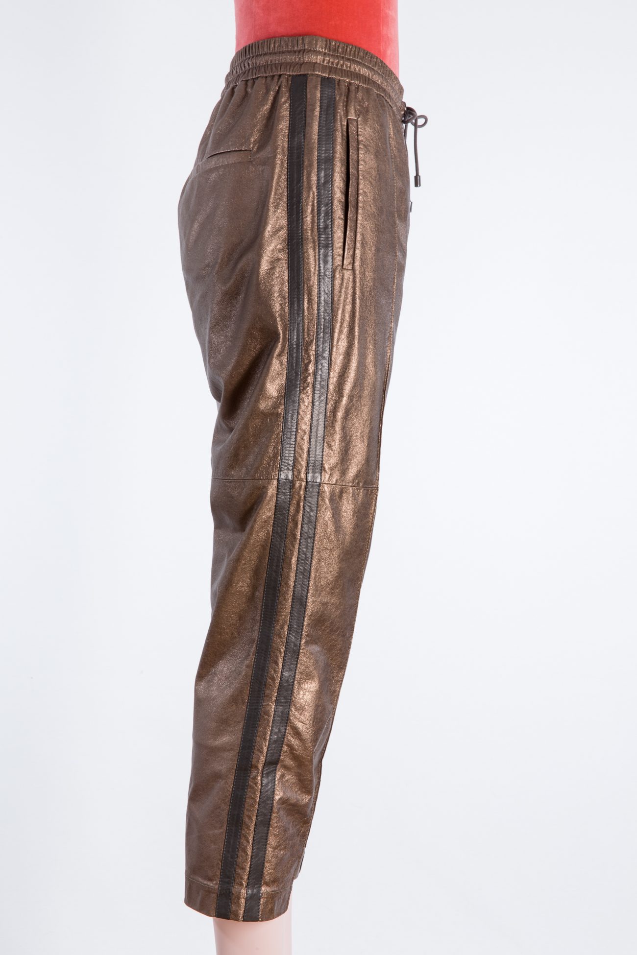 BRUNELLO CUCINELLI Cropped metallic straight-leg leather pants BRUNELLO CUCINELLI Cropped metallic straight-leg leather pants