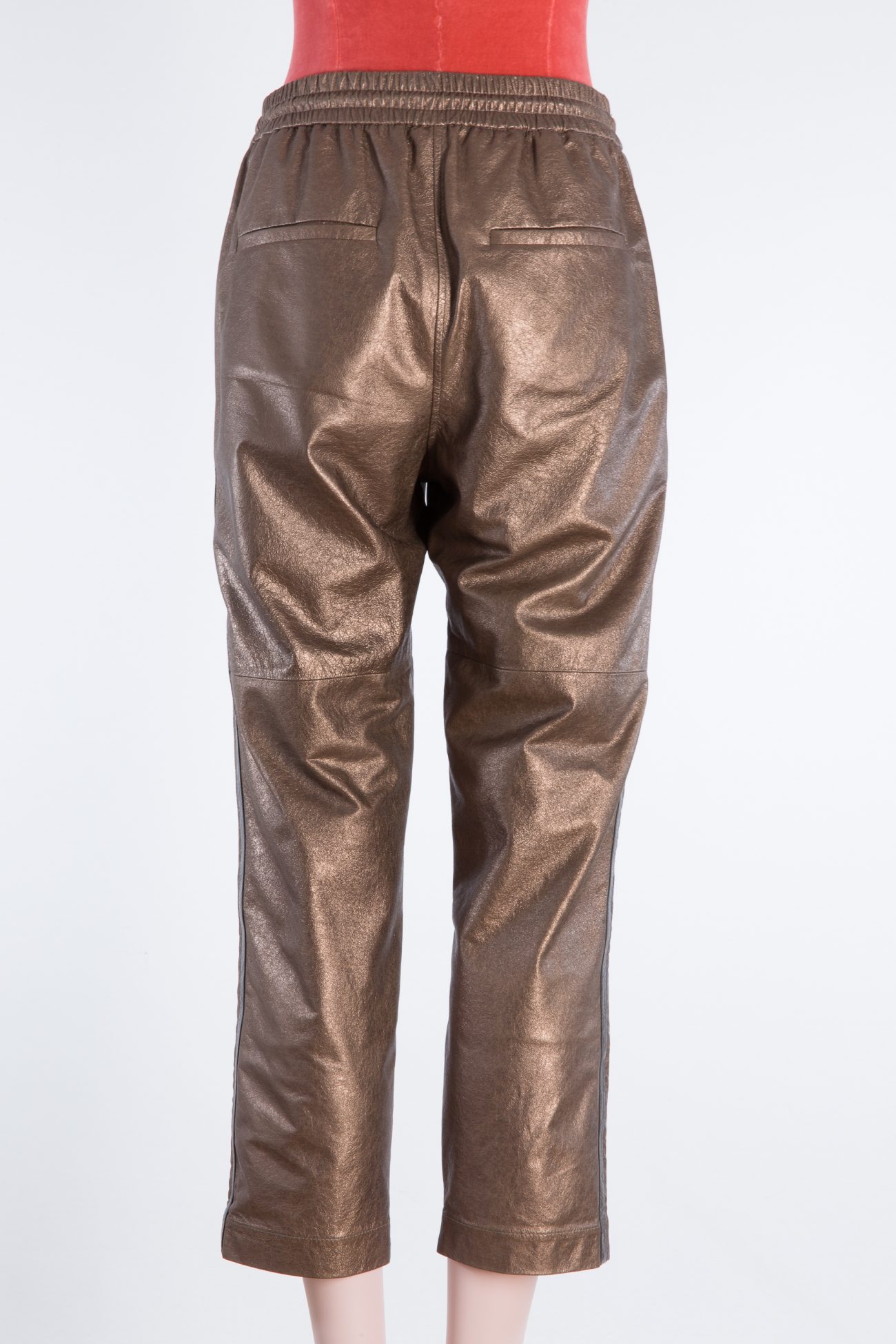 BRUNELLO CUCINELLI Cropped metallic straight-leg leather pants BRUNELLO CUCINELLI Cropped metallic straight-leg leather pants