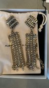Alessandra Rich Crystal-Embellished Chain Drop Clip Earrings