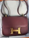 Hermes Constance burgundy epsom leather with gold hardware