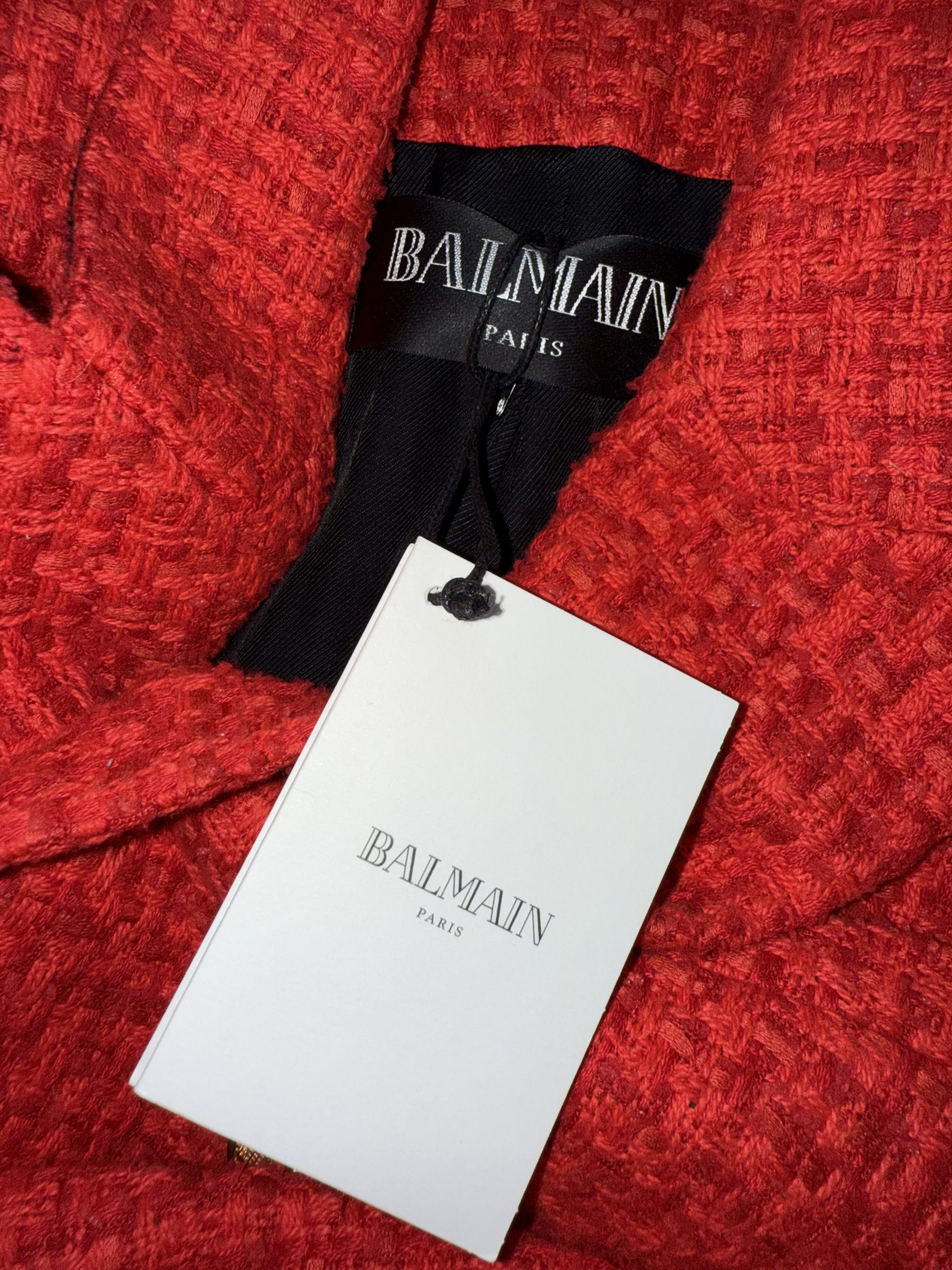 Classic Tailored Balmain Blazer in a Rare Brick-Red Hue