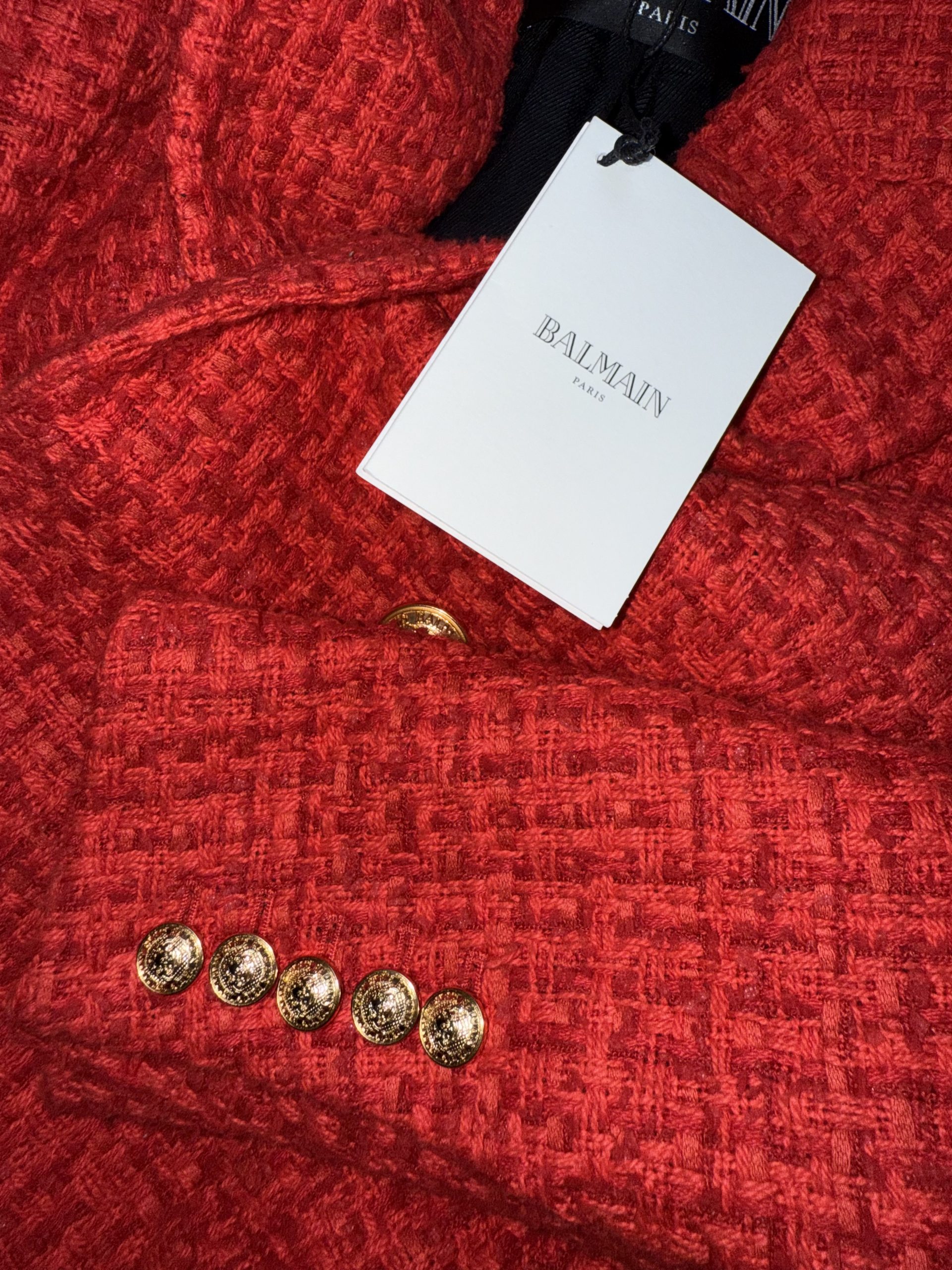 Classic Tailored Balmain Blazer in a Rare Brick-Red Hue