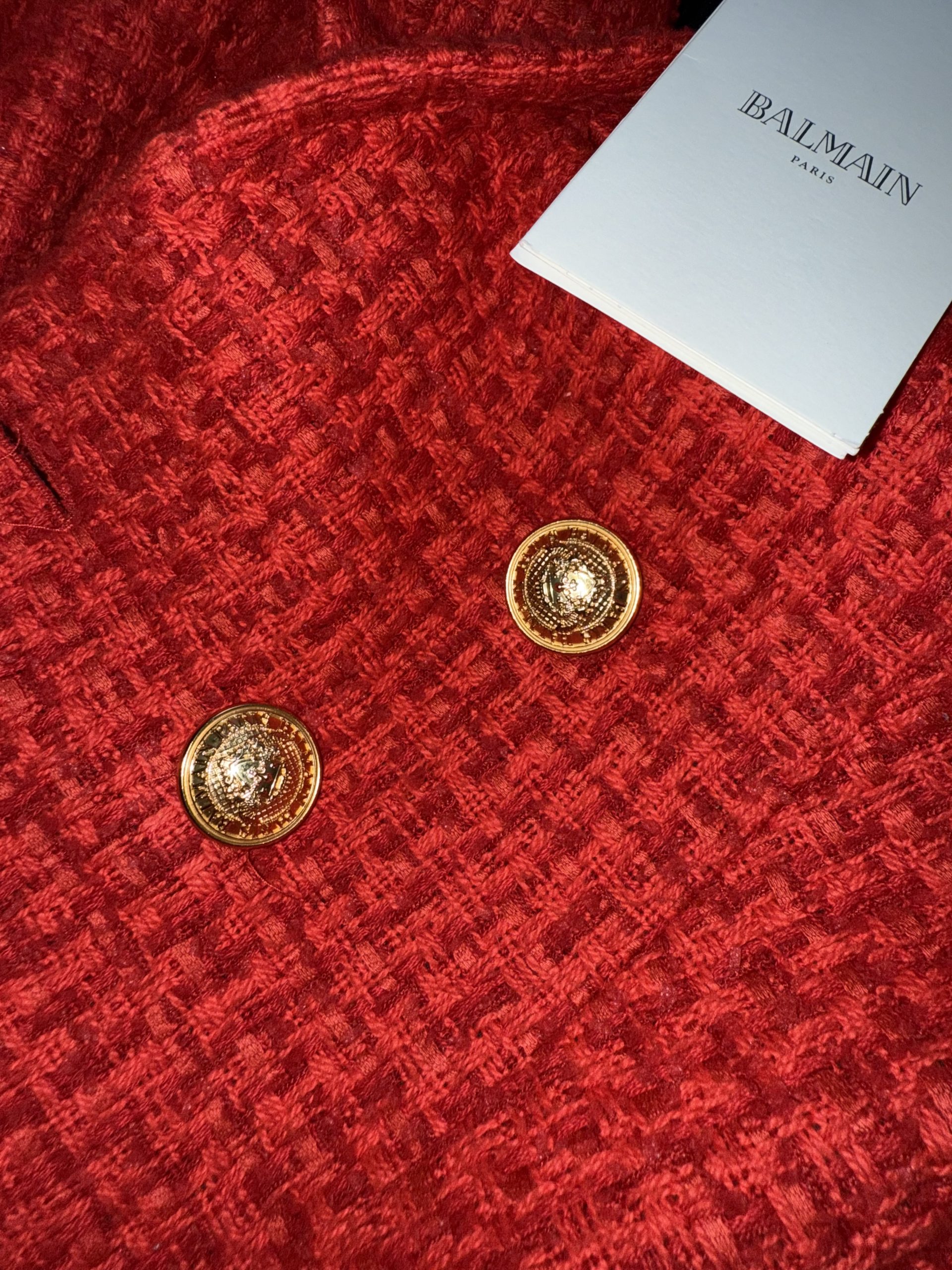 Classic Tailored Balmain Blazer in a Rare Brick-Red Hue