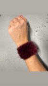 Fendi Silver-tone bracelet with Burgundy Mink Fur Fendi Silver-tone bracelet with Burgundy Mink Fur