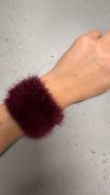 Fendi Silver-tone bracelet with Burgundy Mink Fur Fendi Silver-tone bracelet with Burgundy Mink Fur