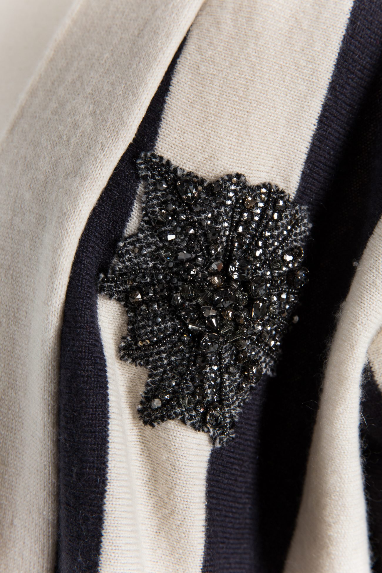 Brunello Cucinelli Embellished Striped Cashmere Cardigan Brunello Cucinelli Embellished Striped Cashmere Cardigan