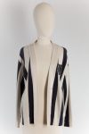 Brunello Cucinelli Embellished Striped Cashmere Cardigan Brunello Cucinelli Embellished Striped Cashmere Cardigan