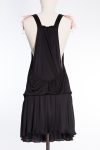 Pinko Black Cocktail Dress with Blush Feather Neckline