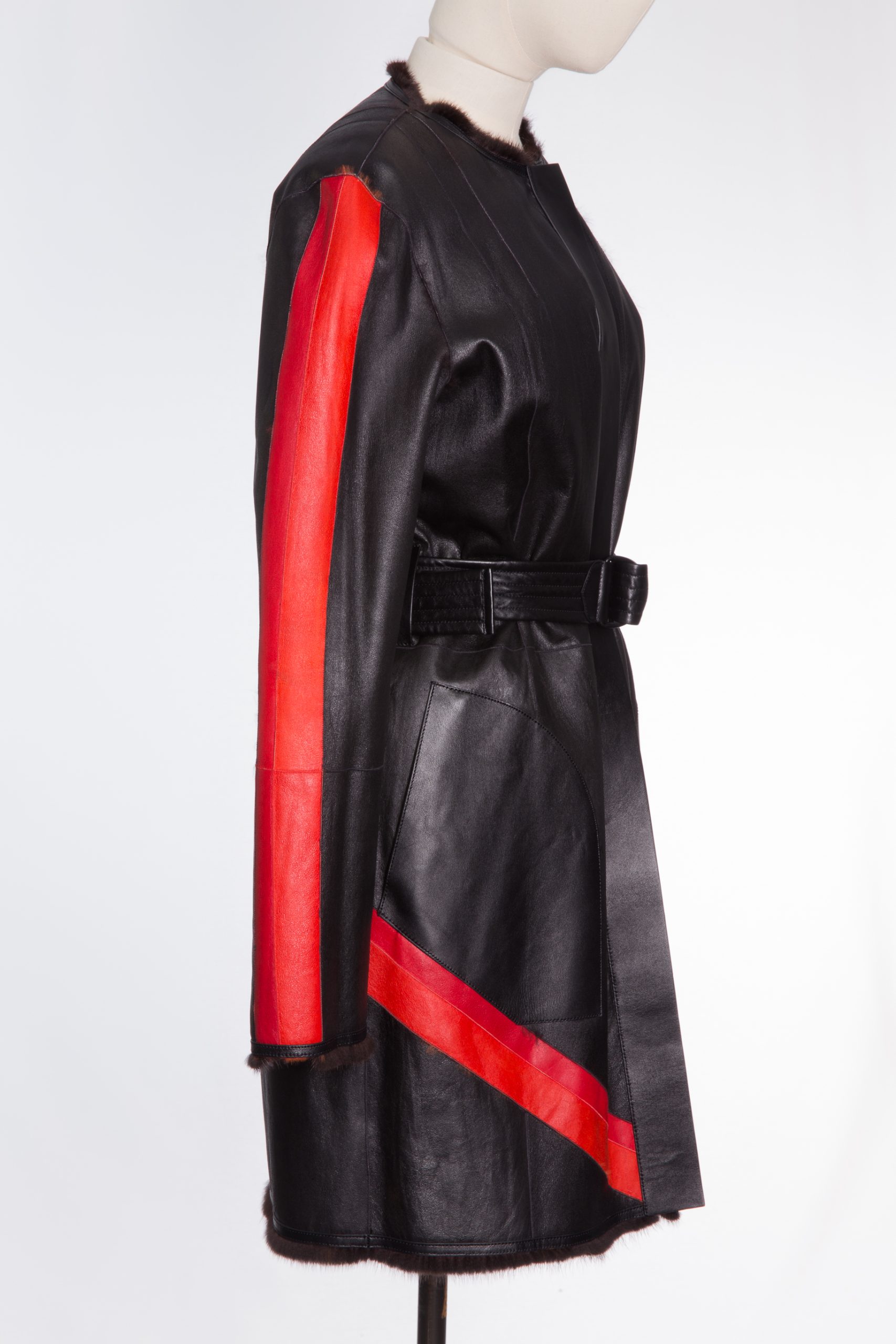 Louis Vuitton Limited Edition Reversible Mink Fur & Leather Belted Coat Louis Vuitton Limited Edition Reversible Mink Fur & Leather Belted Coat