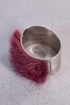 Fendi Silver-tone bracelet with Burgundy Mink Fur Fendi Silver-tone bracelet with Burgundy Mink Fur