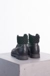 Gucci Black Leather Lace-Up Winter Boots with GG Suede Cuff Gucci Black Leather Lace-Up Winter Boots with GG Suede Cuff