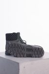 Gucci Black Leather Lace-Up Winter Boots with GG Suede Cuff Gucci Black Leather Lace-Up Winter Boots with GG Suede Cuff
