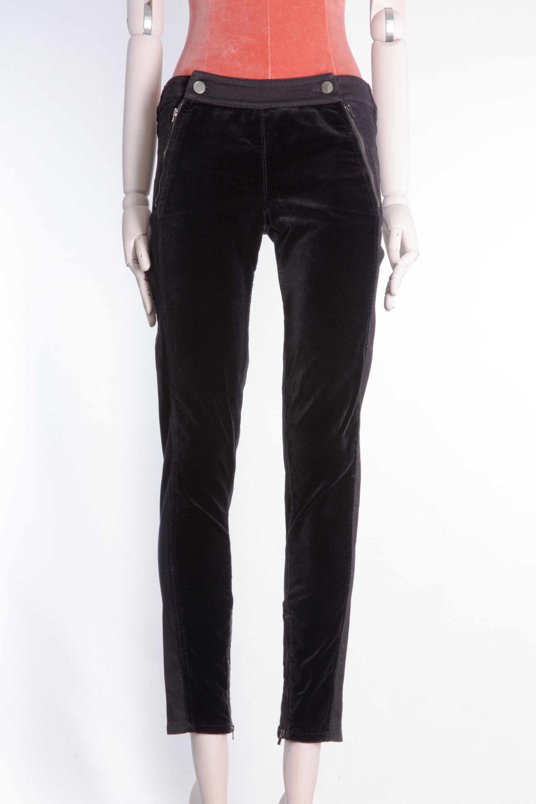 Stella McCartney Velvet-Front Skinny Trousers Stella McCartney Velvet-Front Skinny Trousers