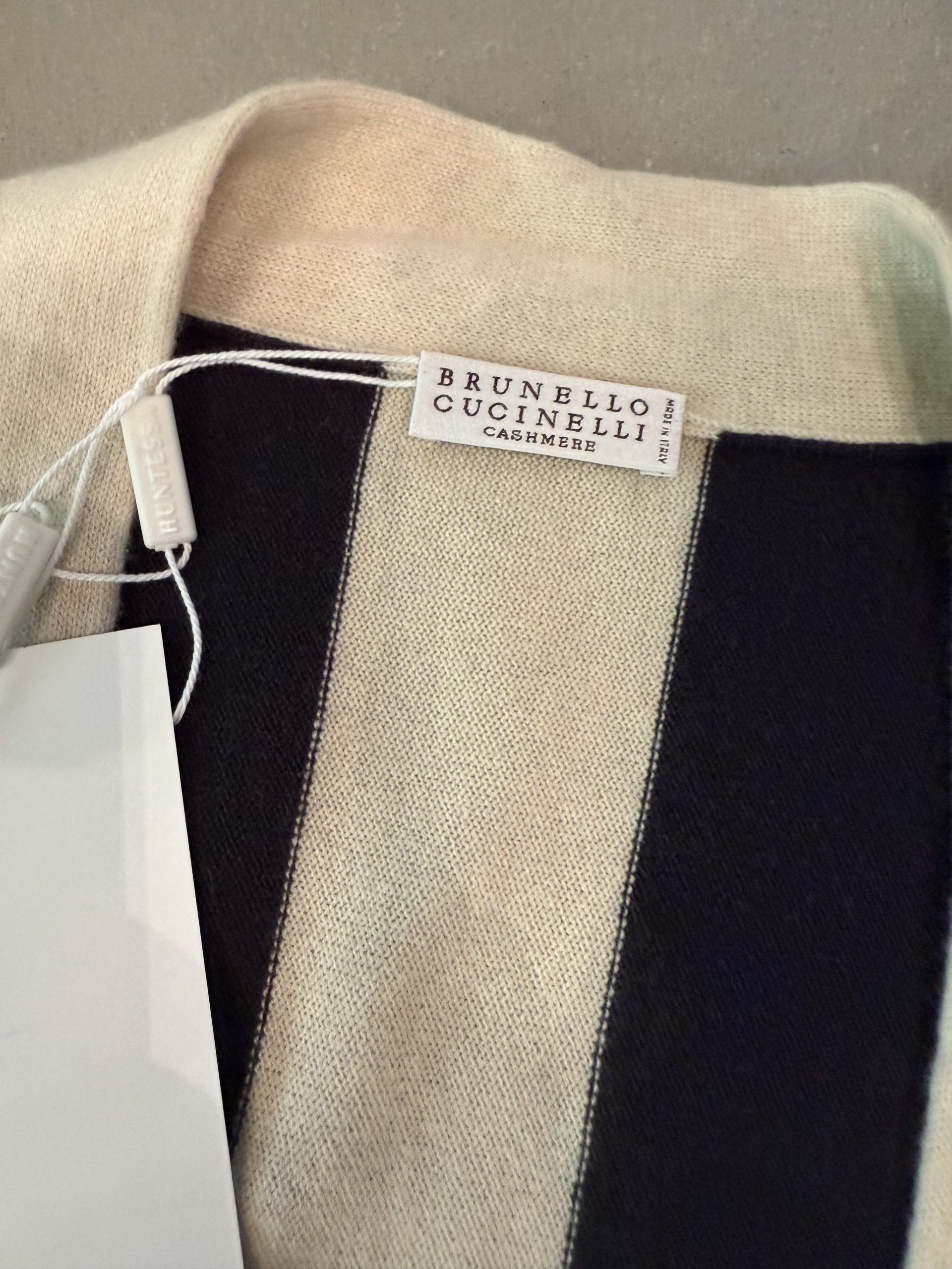 Brunello Cucinelli Embellished Striped Cashmere Cardigan Brunello Cucinelli Embellished Striped Cashmere Cardigan