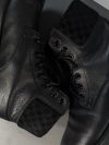 Gucci Black Leather Lace-Up Winter Boots with GG Suede Cuff Gucci Black Leather Lace-Up Winter Boots with GG Suede Cuff