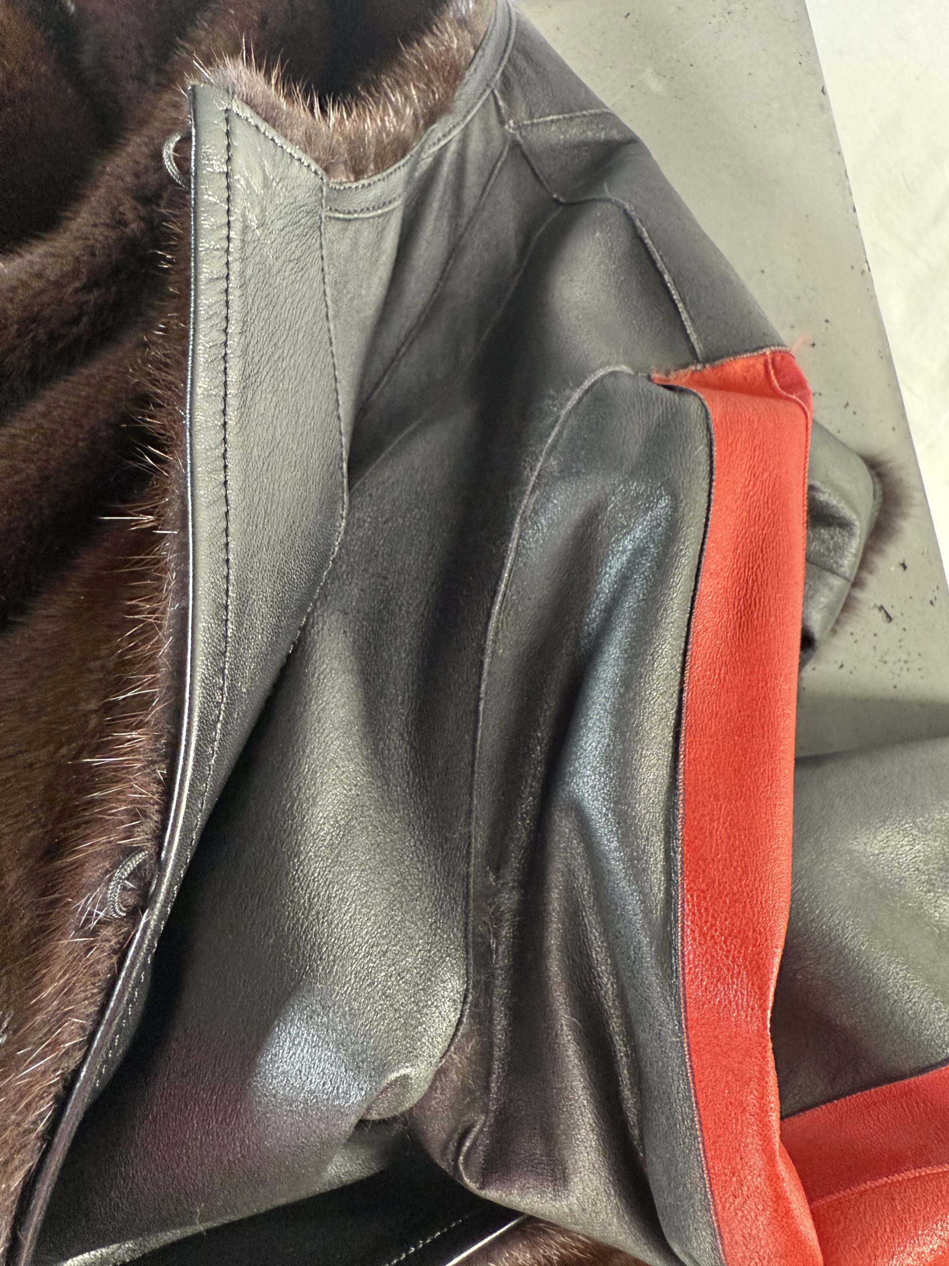 Louis Vuitton Limited Edition Reversible Mink Fur & Leather Belted Coat Louis Vuitton Limited Edition Reversible Mink Fur & Leather Belted Coat