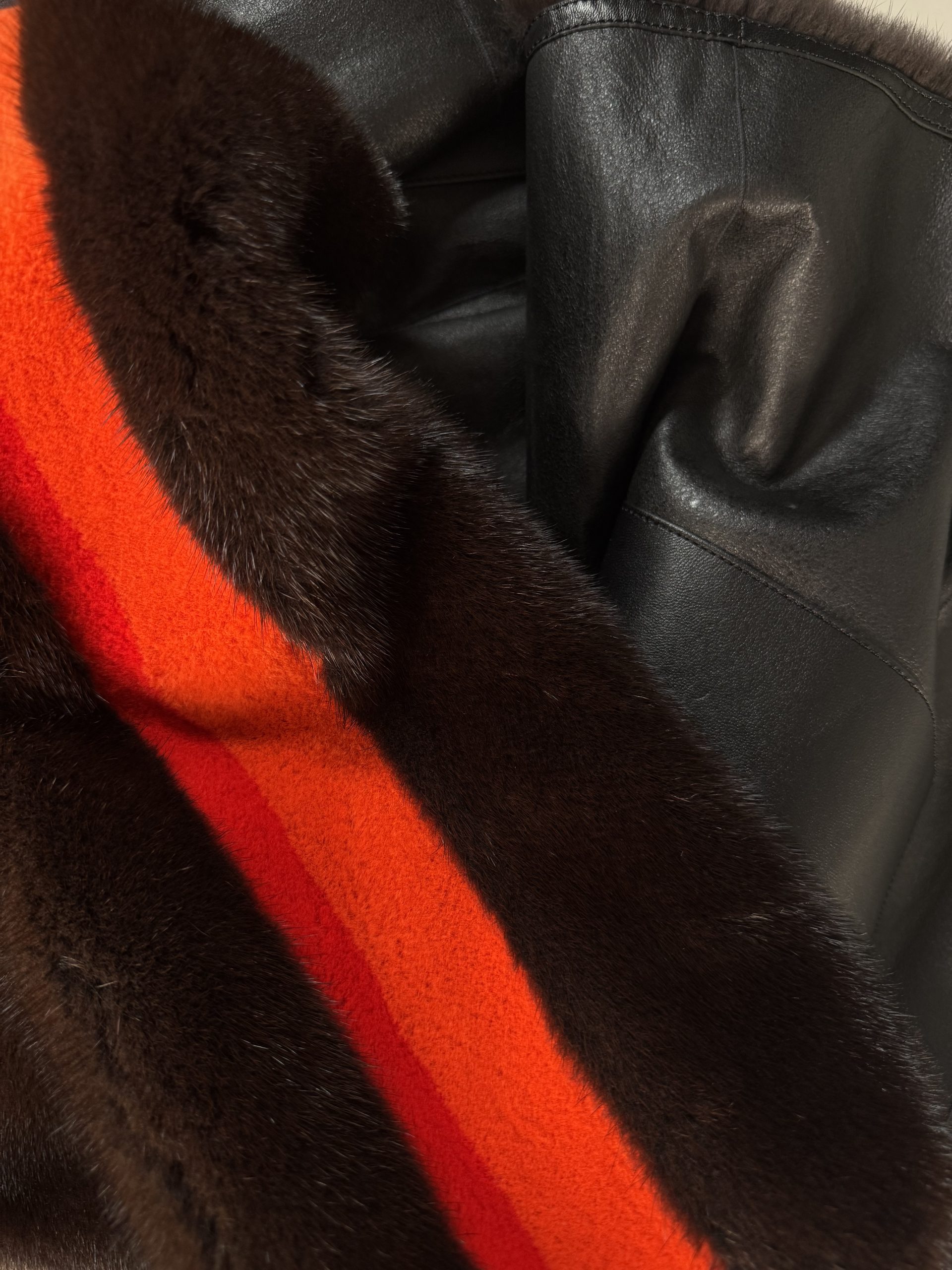 Louis Vuitton Limited Edition Reversible Mink Fur & Leather Belted Coat Louis Vuitton Limited Edition Reversible Mink Fur & Leather Belted Coat